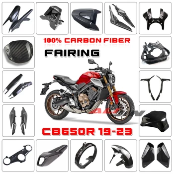 100% Real Uscat Fibra de Carbon se Potrivesc pentru HONDA CB650R 2019-2023 CBR650R Motocicleta Carenaj Aripa Panou Lateral Aripioarele Deflectorului de Aer