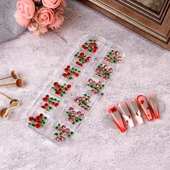 36buc/Cutie de Lux 3D Aliaj de Cireșe în Formă de Unghii Farmece Nails Art Pietre de Cristal Decor Accesorii Consumabile