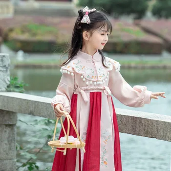 Copii Chinezi Minunat Tang Costum Hanfu Copii Broderie De Bumbac Efectua Costume Fete Fotografia Tradițională Îmbrăcăminte
