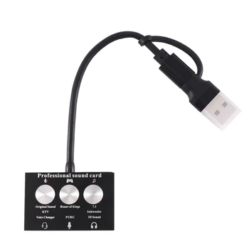 De tip C USB, placa de Sunet Externa Joc Live K Cântec USB Audio 3.5 Mm Microfon Părți Componente Adaptor Audio placa de Sunet