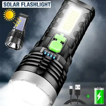Solar baterie Reîncărcabilă 36000 Lumeni Lanterna LED-uri Cu COB Lumină,Baterie,rezistent la apa 4 Moduri Lanterna Solare pentru situații de Urgență