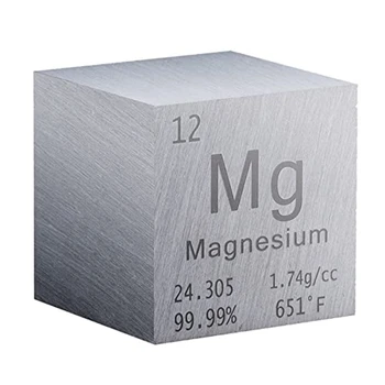1 Inch Magneziu Cub De Metal De Înaltă Densitate Elemente Cub De Metal Pur Se Potrivesc Pentru Elemente Colecții Experiment De Laborator Material