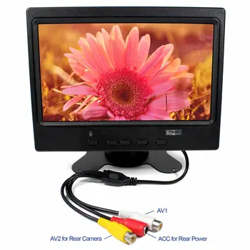 7inch 800x480 Monitor LCD HD MI+VGA+2AV de mers înapoi cu NOI Adaptor de Alimentare