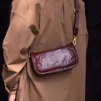 AETOO Noua piele de vacă din piele vintage de telefon geanta Mini geanta pentru Femei geanta crossbody piele geantă de umăr cutat design