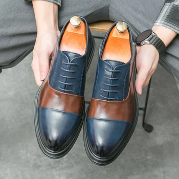 Moda Amestecat Rochie de Culoare Pantofi pentru Bărbați Degetele de la picioare Subliniat de Afaceri Pantofi de Piele Marimea 38-46 Sociale Pantofi Barbati Zapatos De Vestir Hombre