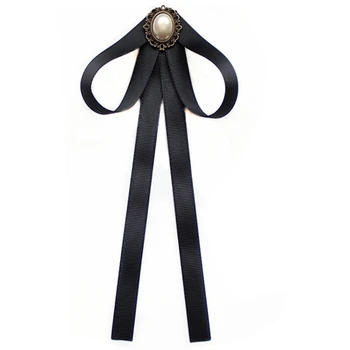 Perla Panglică Brosa Papion Vintage Pre-Legat Guler Bijuterii Bowknot Cravata