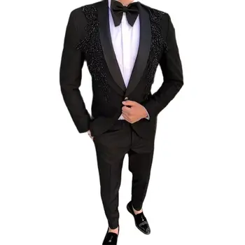 De Lux Conservatie Barbati Costume Petrecere Bal Blazer Cel Mai Nou Design De Costume Homme Terno Masculino Mirele Purta Nunta 2 Buc(Sacou+Pantaloni)