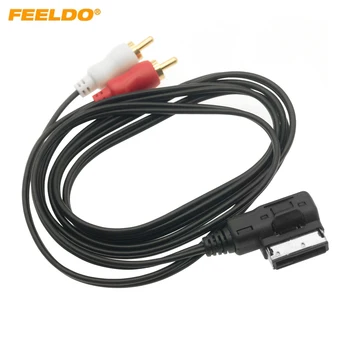 FEELDO 1 BUC Auto MDI/AMI Interfață Pentru a 2-RCA Male Cablu AUX Pentru Audi Volkswagen Audio Muzica Fir Adaptor Aux #MX6212