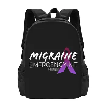 Migrena Kit De Urgență ( Panglică ) Design Model De Laptop De Călătorie Ghiozdane Migraineaus Migrena Australia Migrena Conștientizare