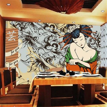 beibehang papel de parede Personalizat tapet 3d personalitate stil Japonez pictat de mână doamnelor gazete de perete decor acasă tapet 3d