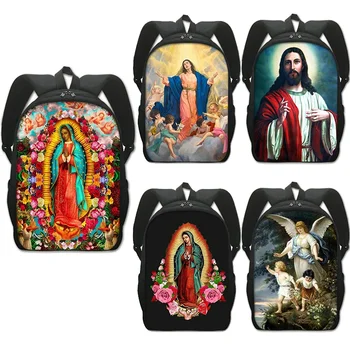 Our Lady of Guadalupe Pictograma de Imprimare de Epocă Religia lui Isus ghiozdane Femei Bărbați Student Ghiozdanul Rucsac pentru Laptop Cadou