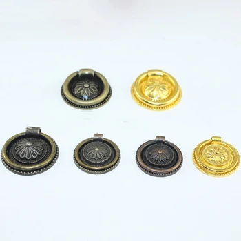 2 BUC Antic de Bronz/Aur Sertar Butonul Drop Inel Mâner Trageți Dulap Dulap Trage Sertarul Dressing Caseta de Bijuterii Caseta de Butoane