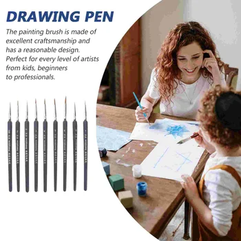 Vopsea Profesionala Perie Lup Bine Pictura Pen Nylon Perie De Păr Seturi De Detaliu Pictura Desen O Linie De Creion Perie De Artă A45