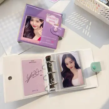 MINKYS New Sosire Kawaii 1/2/3 inch Kpop Photocards Colecta de Carte 3 Inele de Liant Carduri de Organizator Carte Școala de Papetarie