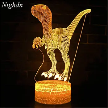 Dinozaur 3D Lampa Led Lumina de Noapte În 7 Culori Schimbarea de Masă Decor de Birou Lămpi de Dinozaur Jucărie pentru Băieți Ziua de nastere Cadouri de Craciun