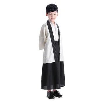 Noul Negru Japonez Băieți Kimono Războinic Copil Tradiționale Swordmen Yukata Copil De Performanță Etapă De Îmbrăcăminte Cosplay Costum
