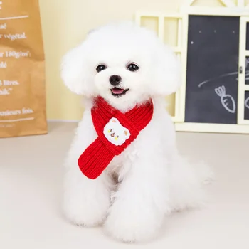 Cald iarna Fular Tricotat pentru Mediu Mic Câini de Companie Pisica Gât Eșarfă Costume Pug/Corgi /Crăciun Guler Intretinere Accesorii