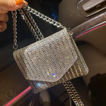mini Seara Stras Geanta de Designer de Lux bling-bling Diamant Strălucitor petrecere de Ambreiaj pentru Femei Lanț sac de Mesager transport gratuit