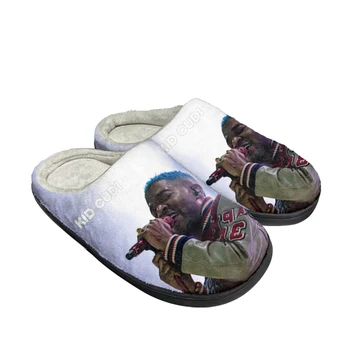 Copil Rapper Cudi Moda Acasă Bumbac Personalizate Papuci Mens Sandale Femei Pluș Dormitor Casual Ține De Cald Pantof Termică Papuci De Casă