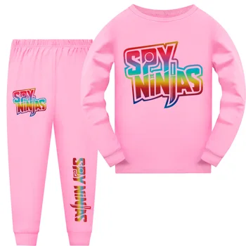 Copii Pijamale cu Maneca Lunga, Pijamale Primavara Toamna Fete pentru Copii Haine Set SPY Game NINJA pentru Copii din Bumbac Homewear Pentru Baieti