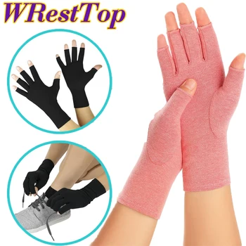 1Pair Artrita Compresie Mănuși pentru Femei, Bărbați, fără Degete și Degetul mare Mana de Terapie Bratara Mănuși pentru Tastarea și Munca de zi cu Zi