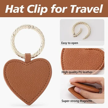 Piele PU Magnetic Pălărie Clip Capac Deține Pe Sac, Pălărie Titularului De a Călători Pălărie Keeper Clipuri Călătorie în aer liber Accesorii Essentials