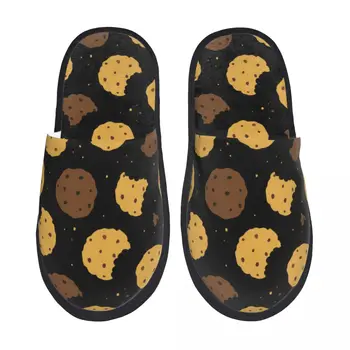 Dormitor Papuci De Casă Choco Chip Cookie-Uri Calde Cu Blană, Pantofi Papuci De Interior De Pluș Iarna Flip Flops