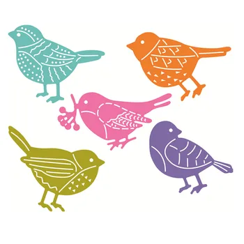 Crazyclown 5pcs Păsări Mor Reduceri Relief Șabloane Șablon Mucegai pentru Card de Scrapbooking și DIY Meșteșug Album Carte de Hârtie Decor