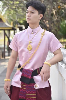 Thailandez Tradițional de Îmbrăcăminte pentru Bărbați Performanta pe Scena Show-Shirt Pantaloni Naționale Thailanda Costum Costum Asia de Sud-est Chut
