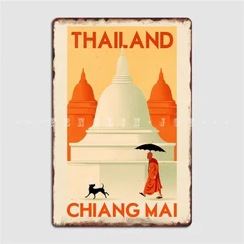 Călătorie Poster Chiang Mai, Thailanda Placa De Metal Poster De Perete Decor Camera De Zi De Perete De Epocă Murală Tin Semn Poster