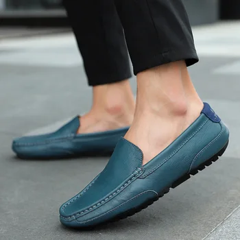 Pantofi Bărbați din Piele de Lux Trendy Casual Slip pe Formală Mocasini Barbati Mocasini italiană Negru de sex Masculin de Conducere Pantofi Adidași Plus Dimensiune