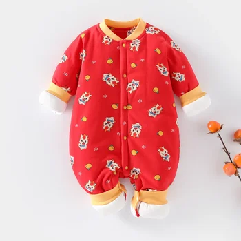 8 Stiluri De Iarna Gros De Anul Nou Chinezesc Dragon Copil Nou-Născut Copii Fete Băiat Plin Haine De Bumbac Costume Salopeta Tang Costum