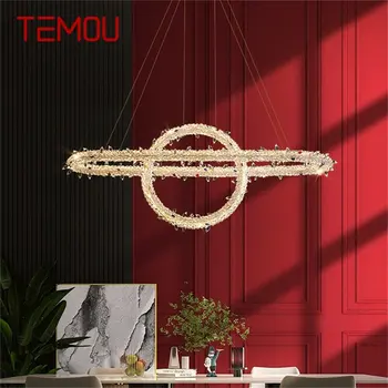 TEMOU Contemporane Lampă de Pandantiv Creative de Cristal de Lux de Aur Candelabru Corpuri de iluminat LED Pentru Sufragerie, Dormitor Lumina