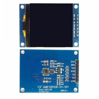 128*128 COG SH1107 Conduce Alb Display LCD Consum Redus de Energie 3V-5V 1.5 Inch Ecran OLED Modulul SPI 7Pin