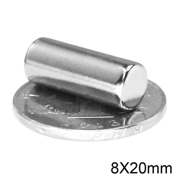 5~50PCS 8x20 mm Magnetic Puternic Magnet 8mm x 20mm Grosime Permanent Magnet Neodim Puternic 8x20mm Magnet Rotund 8*20 mm