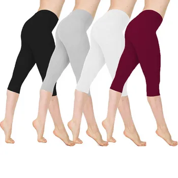3/4 Pantaloni de Yoga pentru Femei Vițel-lungime Pantaloni Capri Pantaloni Sport Femei Jambiere de Fitness, Yoga, Gimnastică Talie Mare Leggins Negru Picătură de Transport maritim