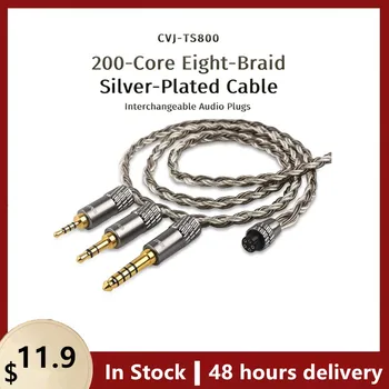 CVJ TS800 200Core Opt-Panglica de Argint-plantat Upgrade Cablu Audio Căști HIFI Audio Sârmă 2.5/3.5/4.4 mm Comutare Plug S-2Pin