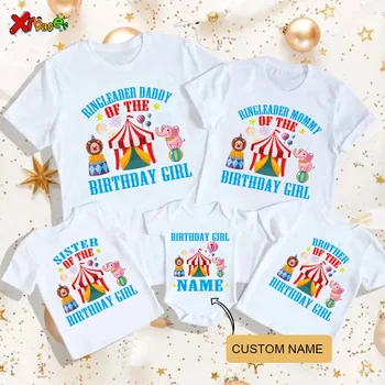 Funny Circus Troup Familie de Potrivire Haine de Bumbac Mama, Tatăl și Fiul, Fiica Tricou Copil Ziua de nastere Arty Nume Personalizat T-Shirt