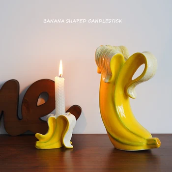European Stil Mână-pictat de Banane Ceramice în Formă de Sfeșnic Masă Living Pictat Vaza Meserii Decoratiuni de Craciun