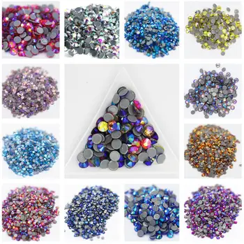 30 de Culori Crystal AB se Amestecă Sticlă Fierbinte Fix Strasuri Pentru Decorare de Îmbrăcăminte de Îmbrăcăminte Spate Plat de Fier Pe Stras