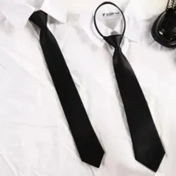 Negru Simplu Clip pe Cravata de Securitate Lega Portarul Steward Negru Mat Înmormântare Cravata pentru Barbati Femei Leneș Legături de Gât pentru Studenți