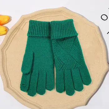 Mănuși de iarnă pentru Femei, Bărbați Mănuși de Iarnă Elegant Jacquard Tricot Split Deget, Mănuși pentru Femei, Cald Ecran Tactil pentru Toamna/iarna