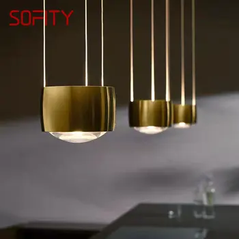 SOFITY Nordic Pandantiv Lampă de Creatie CONDUS de Epocă Simplu de Aur Mici de Lumina pentru Casa Sufragerie, Dormitor, Noptiera Decor