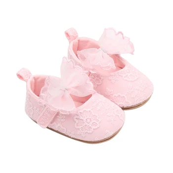 BeQeuewll Copii Fete Pantofi de Prințesă Moale Arc de Flori Non-alunecare de Jos Prima Walker Pantofi Pantofi de Copil Pentru 0-18 Luni