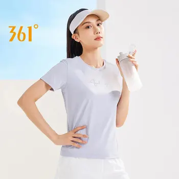 361 De Grade Femei Sport T-Shirt De Protecție Solară Gheață Sentiment Confortabil Respirabil Gât Subțire Cu Mânecă Scurtă Sus Feminin 562324131