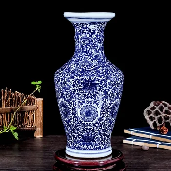 Vază ceramică Porțelan Albastru și Alb Decor Ornament Cabinet Vin living Meserii din China