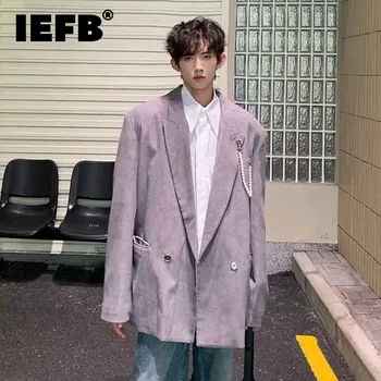 IEFB Barbati Sacouri Moda Stil coreean Elgance de sex Masculin Casual Costum Haina de Toamna Iarna Jachete Catifea Tendință Îngroșat Haina 9C2898