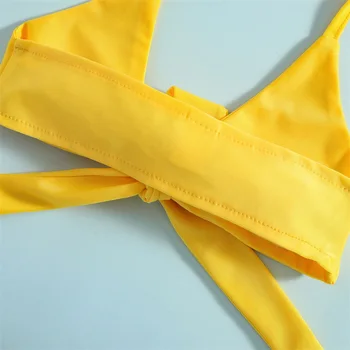 Copii De Înot Halter Bikini Topuri Pantaloni Scurți De Floarea-Soarelui Model Bowknot Haine De Vară