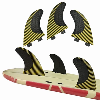 L Tri Aripioare UPSURF FCS Aripioare G7 Propulsorului placă de Surf Aripioare Fagure Galben Banda Dublu File de Surf Aripioare Performanta de Top Quilhas