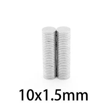 20buc 10x1.5mm Mini Rotund Magneți N35 Neodim magnetic circular de pământuri rare Magnet Permanent cerc Puternic de 10*1.5 mm